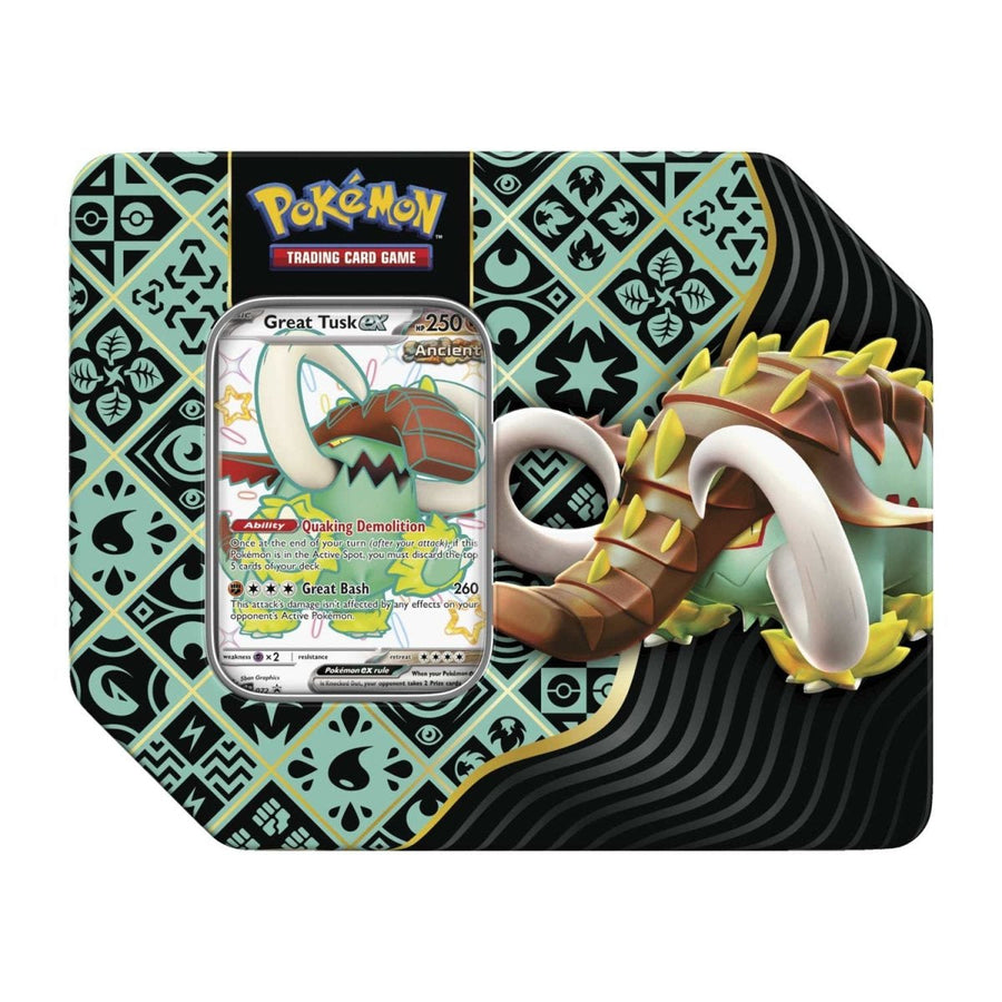 Pokemon: Paldean Fates ex Tin [Great Tusk ex]