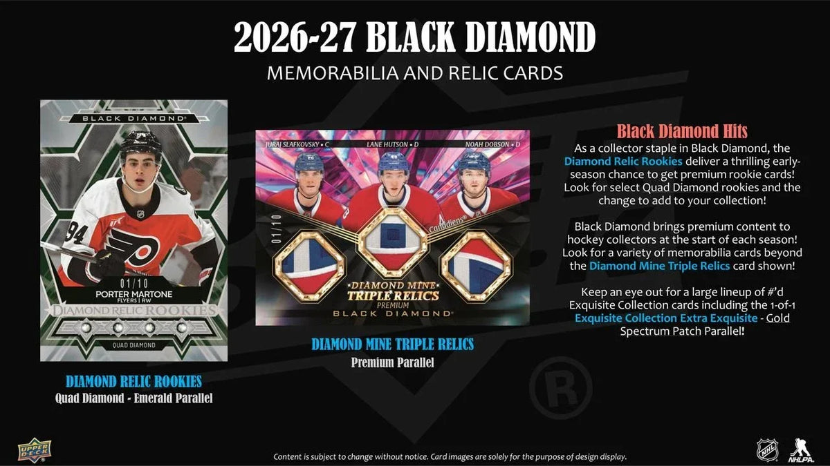 2026/27 Upper Deck Black Diamond Hockey Hobby 5 Box Case