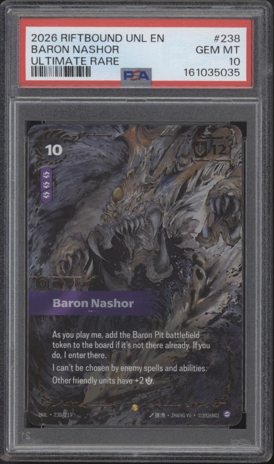 Baron Nashor Riftbound Unleashed Ultimate Rare #238 PSA 10