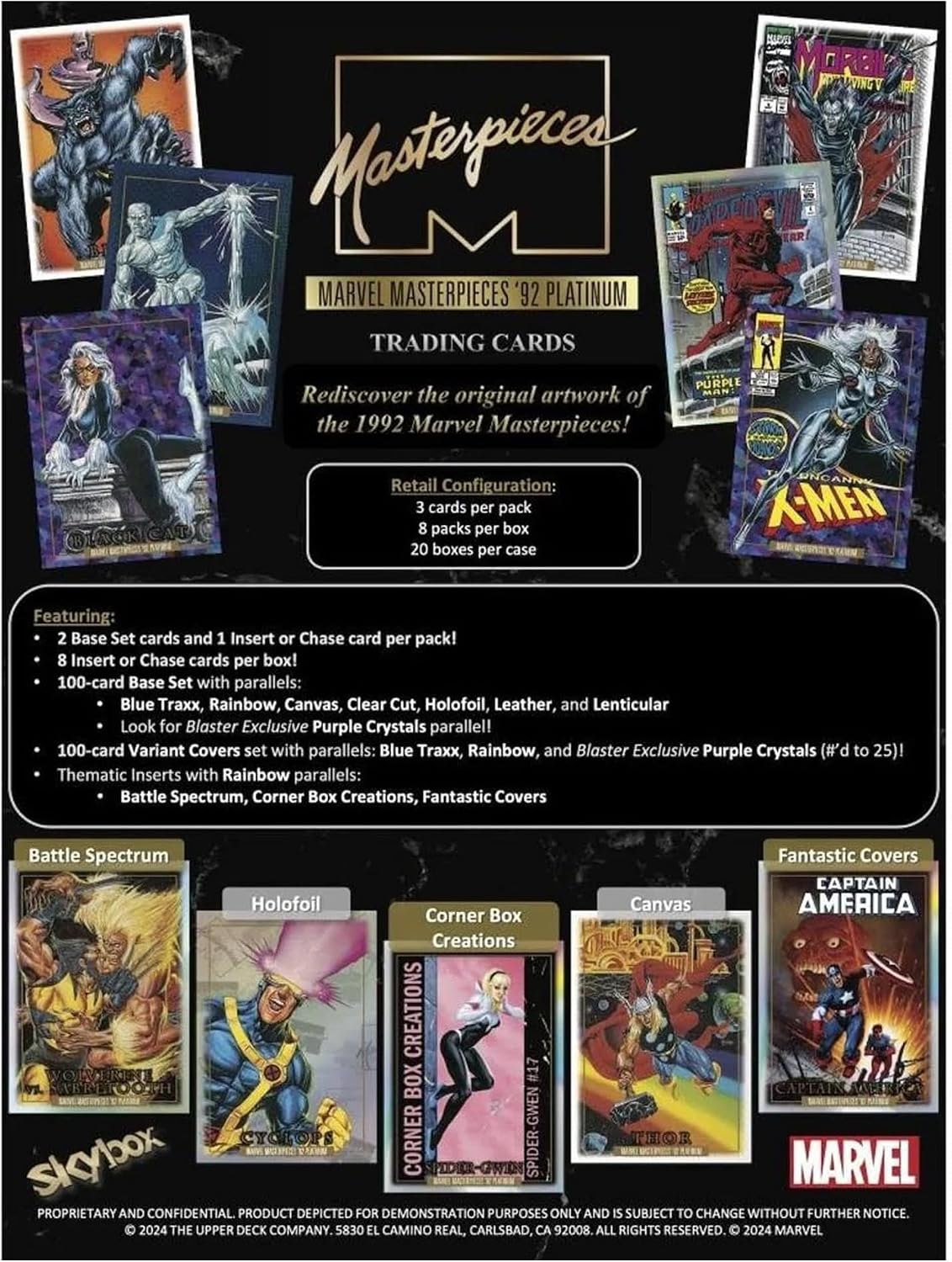 Upper Deck 2024 Marvel Masterpieces '92 Platinum Blaster Box - 24 Count Collectible-Card Box Blaster