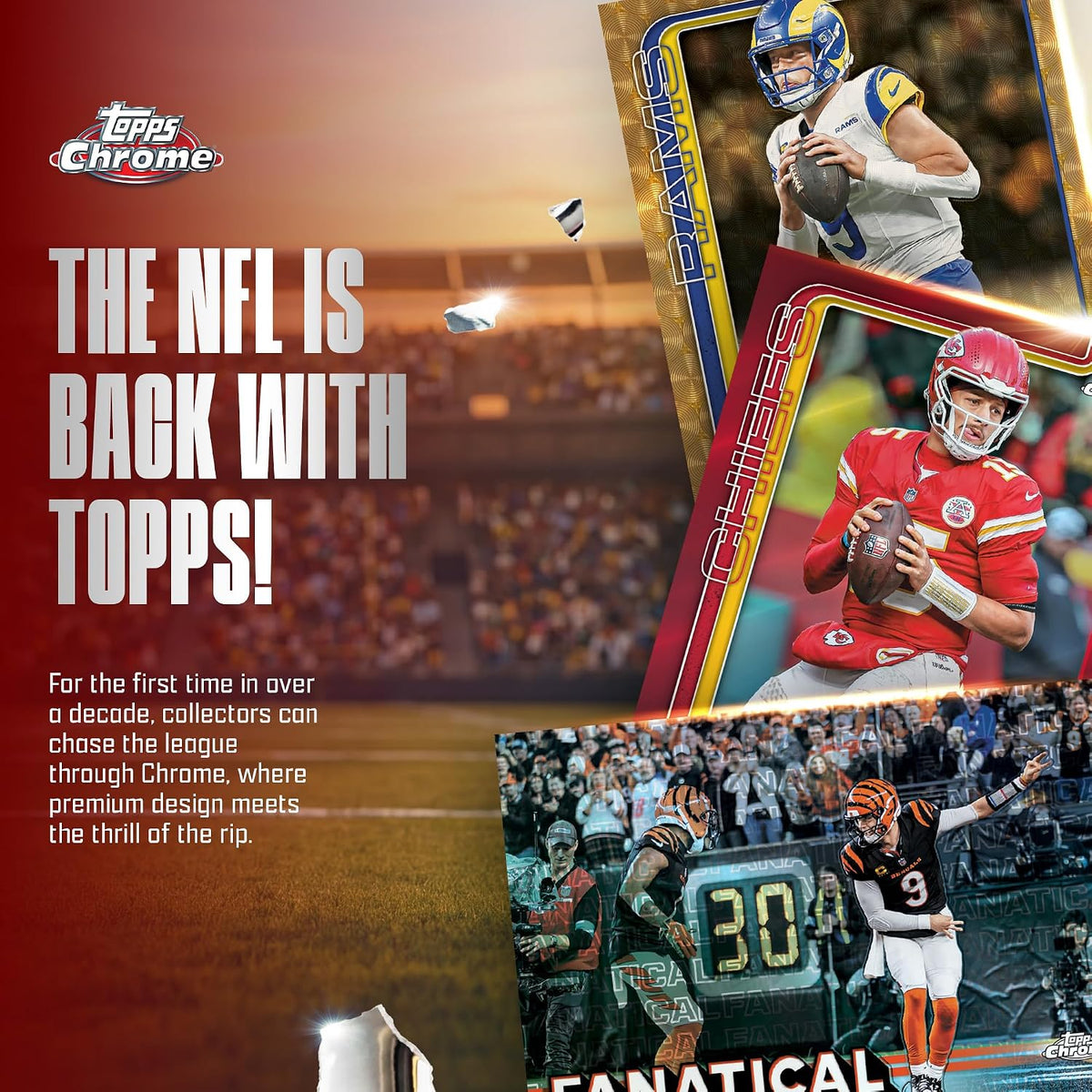 2025 Topps Chrome NFL Football - Factory Sealed - Value Box